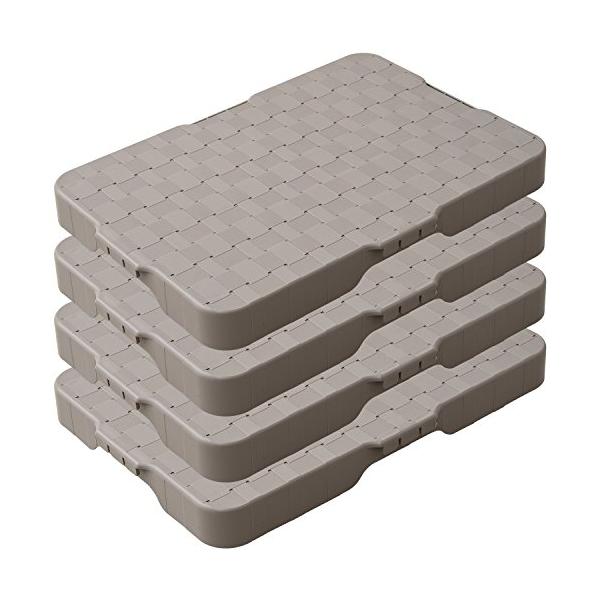 他サイト： [山善] 家庭用平台車 28.5×41cm【4台組お得セット】耐荷重50kg 軽量0.8kg 連結機能 モカ ホームキャリーライト HCL-E3の商品画像