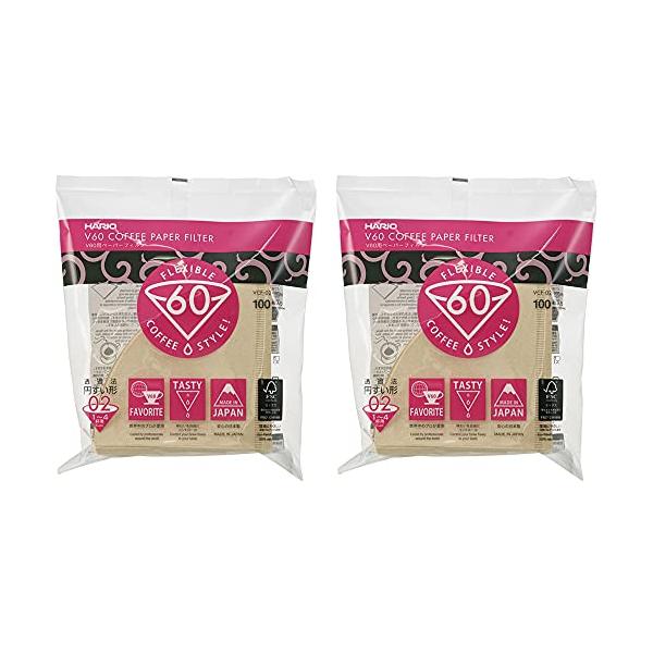 HARIO(ハリオ) V60用 ペーパーフィルター 02M 1~4杯用 200枚入り みさらし VCF-02-100M