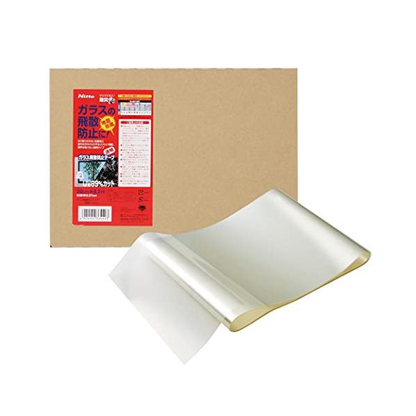 他サイト： ニトムズ ガラス飛散防止テープ 透明 UV99％カット 災害 地震 台風 防災 本棚 家具 幅20cm×長さ8.2m 透明 1枚入 M6440の商品画像