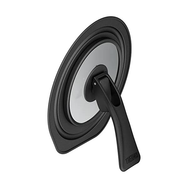 サーモス 折りたたみスタンド式 鍋・フライパンフタ 16cm対応 ブラック