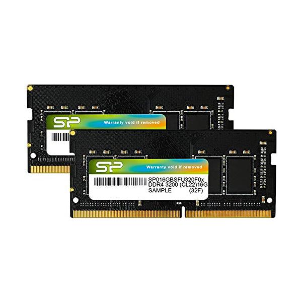 新品シリコンパワー ノートPCメモリ 16GB DDR4-3200 (CL22) シリコンパワー ノートPC用メモリ DDR4-3200 (PC4-25600) 16GB×2枚