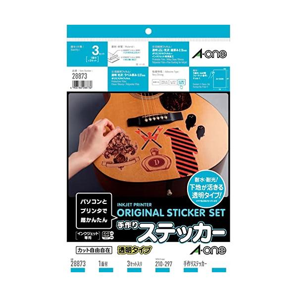 エーワン 手作りステッカー 透明 3セット 28873 : plusa - 通販