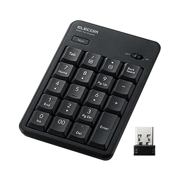 エレコム USB テンキー ワイヤレス 静音 抗菌 Windows/Chrome OS/macOS