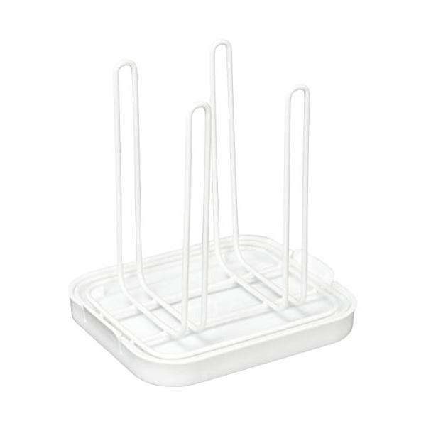 モダン・ホワイト 約幅16×奥行13.5×高さ16.5cm HB-2489・・Color:ホワイトPatternName:グラススタンド・サイズ:約幅16×奥行13.5×高さ16.5cm・材質:本体/鉄(エポキシ樹脂塗装)、トレー/ポリプロ...