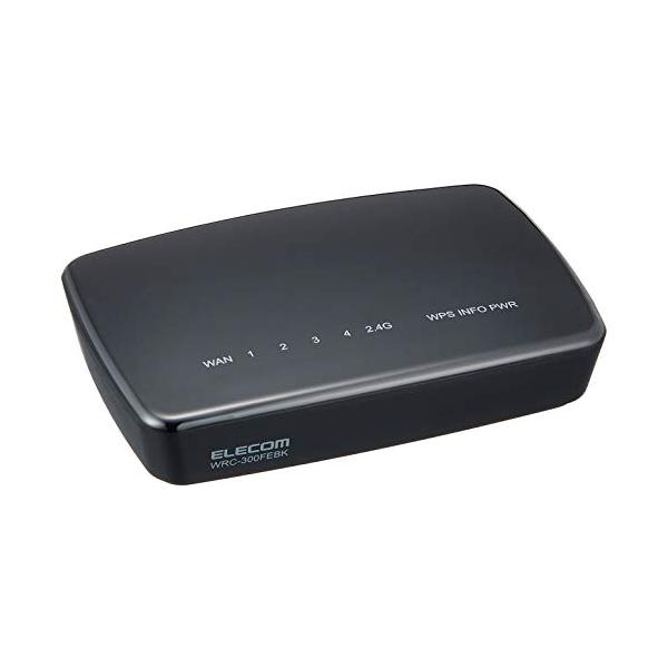 エレコム WiFi 無線LAN 中継器 11n/g/b 300Mbps ACアダプタ接続モデル WRC-300FEBK-R 11b/g/n 300Mbps 無線LANルーター - WRC-300FEBK-A