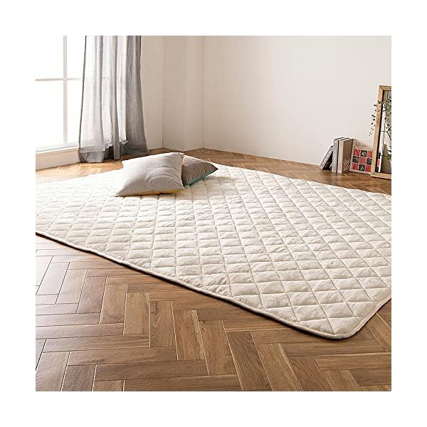 おしゃれ・[ベロア]グレージュ/アイボリー 長方形:190×240cm KSBA-2419・・Size:長方形:190×240cmColor:[ベロア]グレージュ/アイボリーPatternName:こたつ敷き布団・商品サイズ（cm）：幅約2...