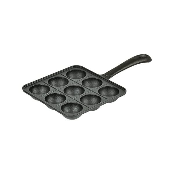 c)たこ焼きプレート・ブラック 9穴 HB-6216・・Size:9穴Style:c)たこ焼きプレート・製品サイズ:(約)全長27.5×幅16×奥行3.5cm・製品重量:(約)1.1kg・表面加工:油焼き、素材・材質:鉄鋳物・生産国:中国・...