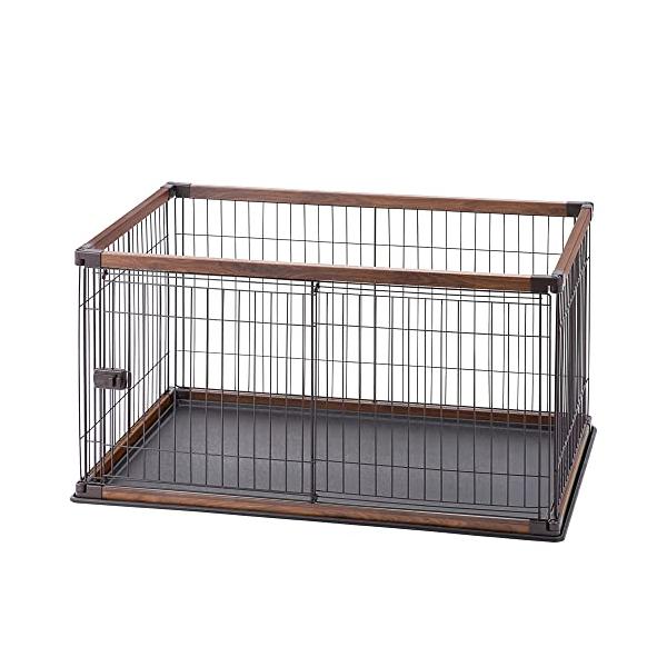 本体・ウォールナット 中型犬用 PWSR-1280V・・Color:ウォールナット・商品サイズ（cm）／外寸：幅約120.0×奥行約80.0×高さ約71.0／内寸：幅約108.5×奥行約68.5／入口寸法：幅約48.5×高さ約57.5・重量...