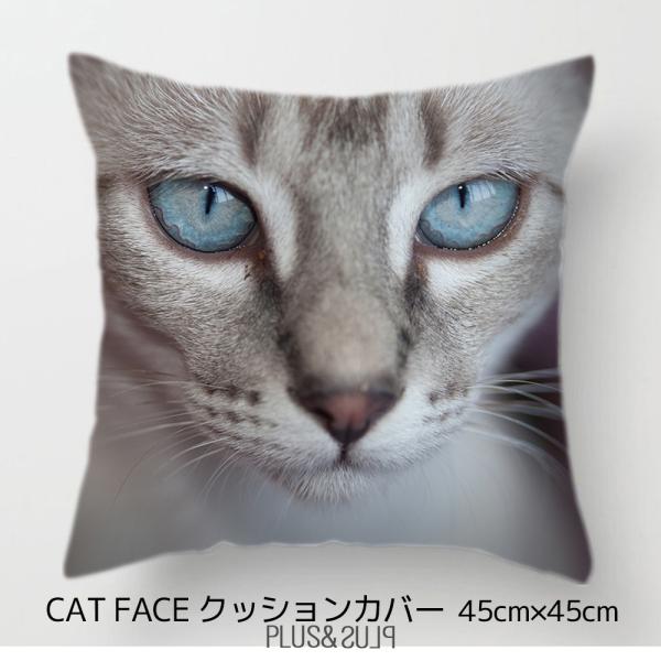 猫の顔クッション ブランケット付き Finissage｜きょとん顔ねこのブランケットインクッション
