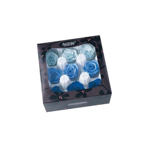 ローズ・いずみ・カラーアソート ブルーミックス 03484-660【プリザーブドフラワー・プリザーブド　花材】9輪入り花径3.5-4.5cm花丈3-3.5m＊自然の生花や植物を原料としています。サイズ、色、形などは同一ではありません＊表示に...