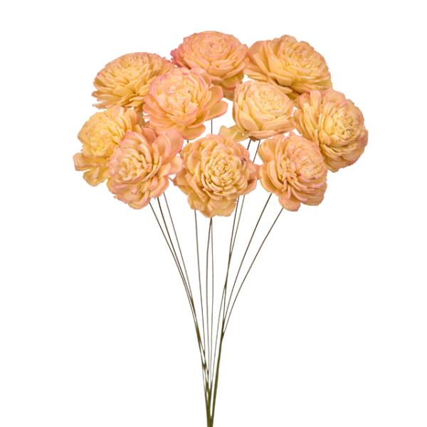 ソーラーローズ・小・ツートン イエローピンク 32085-512１束10本約25cmL花径：約4cm＊自然の生花や植物を原料としています。サイズ、色、形などは同一ではありません。＊表示について《検索ワード》プリザーブドフラワー　ドライフラワ...