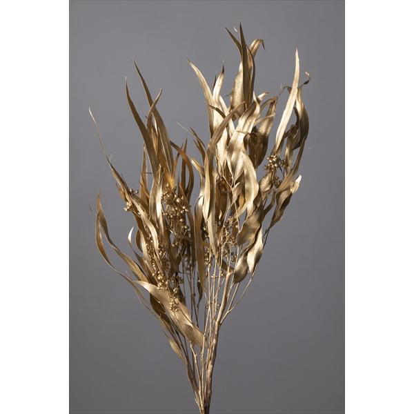 ユーカリ・エキゾチカ・葉付 ゴールド 40175-902【プリザーブドフラワー花材】約50-55ｃｍL　約30ｇ＊商品特性上葉落ち、折れがございます。＊自然の生花や植物を原料としています。＊表示について《検索ワード》プリザーブドフラワー　ド...