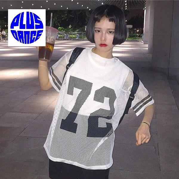 ダンス メッシュ トップス ナンバリング ビッグシルエット ゲームシャツ ｔシャツ 衣装 予約商品 1705nms Plus Dance 通販 Yahoo ショッピング