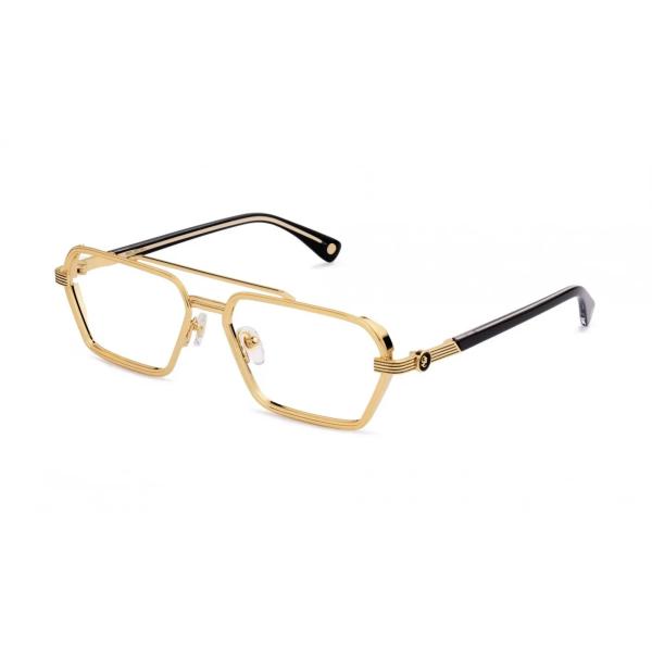 9five 9five REIGN Black & 24k Gold Clear Lens Glasses レーイン