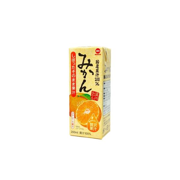 毎日牛乳　国産果汁100％　みかん　200ml× 24本入/2ケース　紙パック〔100% みかん フルーツ 果汁  オレンジ orange フルーツジュース〕