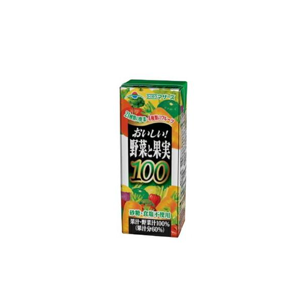 らくのうマザーズ　おいしい野菜と果実100　200ml× 24本入/2ケース　紙パック〔フルーツ 果汁  野菜 野菜ジュース〕