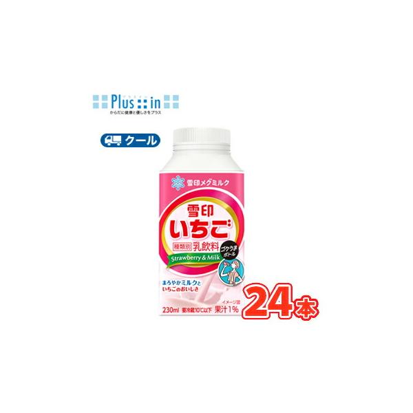 雪印　メグミルク　雪印いちご　ゴクうまボトル　230ml×24本入　クール便　紙パック　　〔雪印　乳製品　ミルク　MILK　いちご　イチゴ〕　送料無料