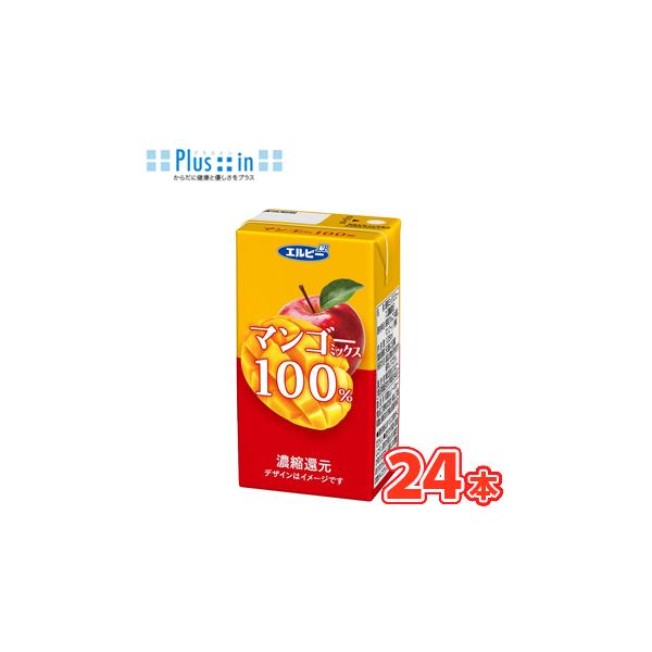 エルビー　マンゴーミックス100％ジュース【125ml×24本入】　紙パック〔果汁100％ マンゴー りんご 〕