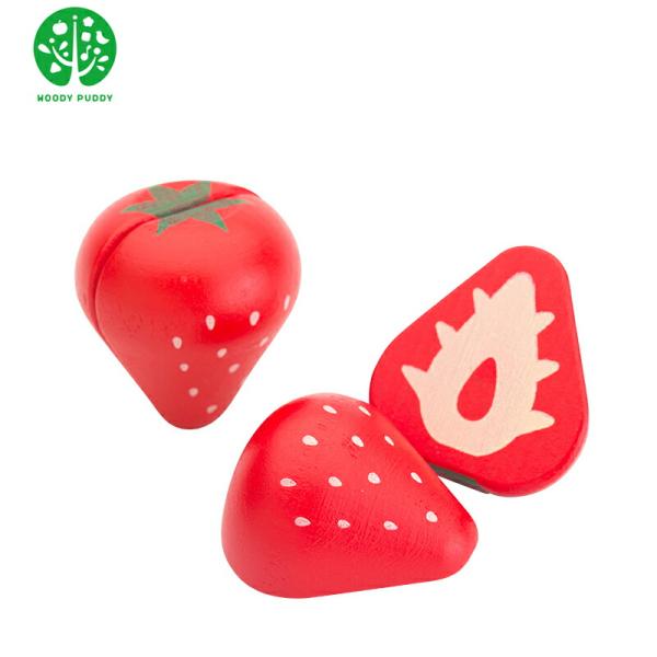 神戸発　磁石で何度もくっつくおままごと「ウッディプッディ」磁石が埋め込まれた新構造を採用し、断面デザインがリアルに再現されています。ウッディプッディおままごと具材人気No1！　これ一つで2個のイチゴが入っています。・商品内容：本体×2個入り...