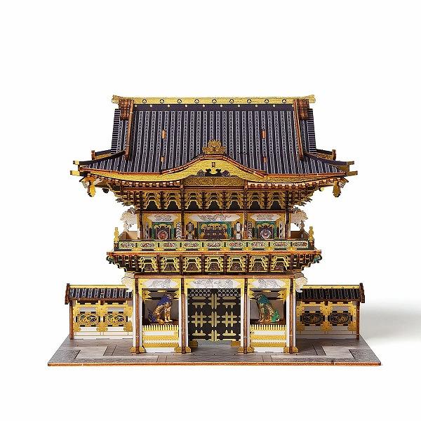 メール便送料無料 Wooden Art ki-gu-mi 日光東照宮 陽明門 カラーVer.  木製 ウッドパズル 立体パズル エーゾーン 木組 工作 おもちゃ インテリア プレゼント
