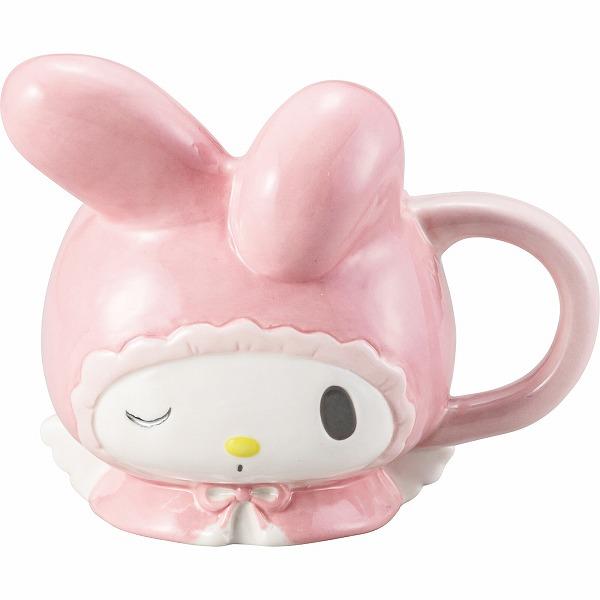 マイメロディ 立体フェイス マグカップ ホワイトエンジェル コップ