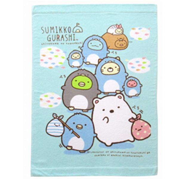 大人気のすみっコぐらしの綿100%のお昼寝ケットです。・サイズ：85×115cm・素材：綿100%・仕様：染料パイルプリント・JANコード：4985036197343・コピーライト　：(C)2023 San-X Co.,Ltd.All Ri...