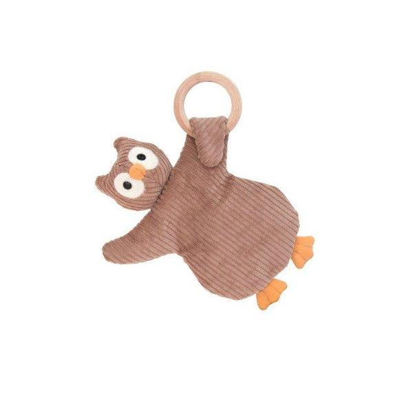 オーガニックコットンでできたぬいぐるみのおしゃぶりホルダー! 付属の木製歯固めを取り外し、いつもお使いのおしゃぶりをつけるとかわいいホルダーに。やさしいさわり心地と愛くるしい表情がたまらないお子様の小さなお友達です。おしゃぶりの時期が過ぎて...