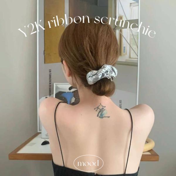 リボンシュシュ Y2K 韓国 レディース ヘアゴム 髪ゴム シンプル おしゃれ 可愛い トレンド カチモリ ヘアアクセサリー 韓国っぽ 髪飾り まとめ