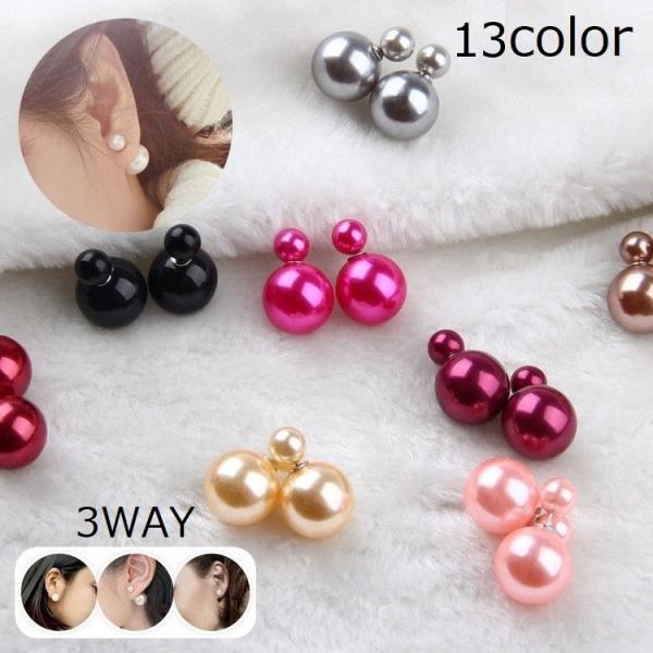 344】キラキラハートのイヤリング／ピアス／スワロフスキービーズ