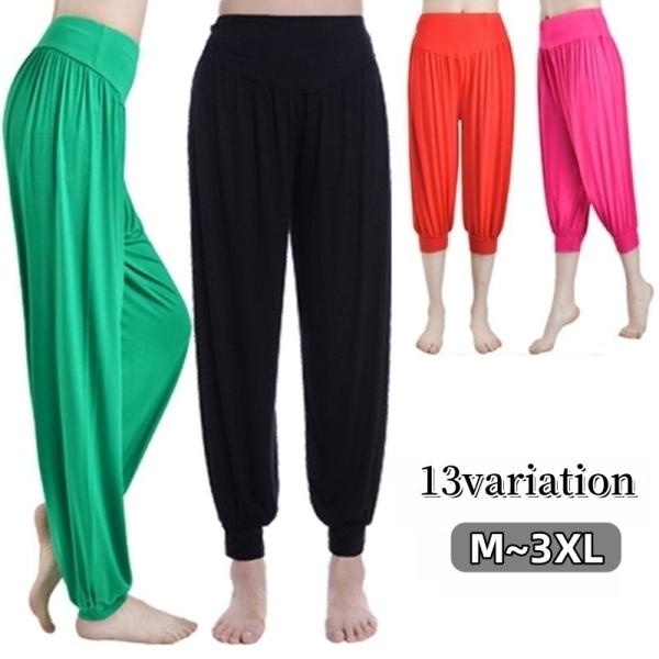 ロング（10分丈）＆7分丈のレディース用ヨガパンツです。ゆったりしたシルエットで動きやすい♪幅広いシーンで活躍してくれそうなアイテム！【サイズについて】画像をご参照ください。【素材について】95%綿 5%ポリウレタン【カラーについて】生産ロ...