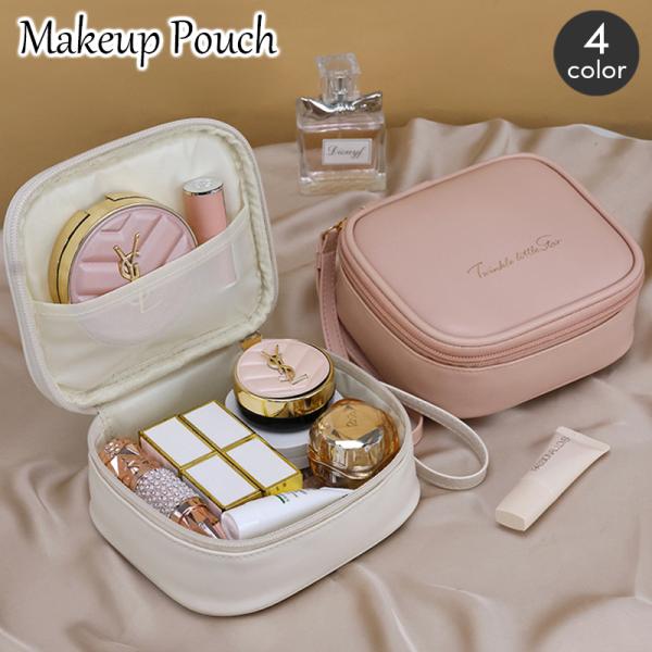 シンプルな無地に英字ロゴがおしゃれなレディース用メイクポーチ。ストラップ付も嬉しいポイントです☆【サイズについて】画像をご参照ください。【素材について】PU【カラーについて】生産ロットにより柄の出方や色の濃淡が異なる場合がございます。お使い...