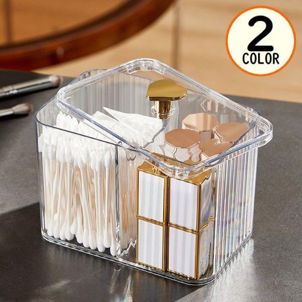 中身が見えるクリアデザイン♪フタ付きのメイクボックスです。アクセサリーや各種小物類の収納にも便利☆ハート型の取っ手が可愛いですね◎【サイズについて】画像をご参照ください。【素材について】PET他【カラーについて】生産ロットにより柄の出方や色...