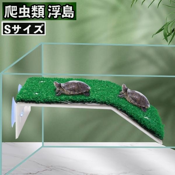 爬虫類 リクガメ 亀 魚 熱帯魚水槽 ビオトープ 60cm 蛍光灯付き plusnao 浮島 爬虫類 水槽用 吸盤取り付け 日光浴 カメ トカゲ