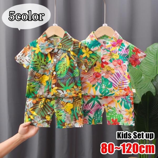 大胆な花やリーフの模様がおしゃれな子供用のセットアップ。華やかで見た目にも涼し気なお洋服で、暑い時期のお出かけや、リゾート着にぴったりですよ♪【サイズについて】画像をご参照ください。【素材について】95%綿 5%スパンデックス【カラーについ...