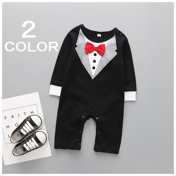 カバーオール 長袖 赤ちゃん 子供服 男の子 ベビー服 キッズ 可愛い オシャレ おめかし お出かけ リボン 蝶ネクタイ スーツ風 黒 プレゼント 贈 Buyee 日本代购平台 产品购物网站大全 Buyee一站式代购 Bot Online