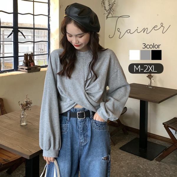 plusnao トレーナー トップス レディース 長袖 女性 ラウンド
