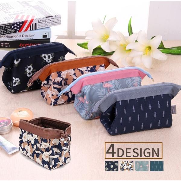 おしゃれなデザインの化粧ポーチ口が大きく開くので取り出しやすい♪【サイズについて】画像をご参照ください。【素材について】綿【カラーについて】生産ロットにより柄の出方や色の濃淡が異なる場合がございます。お使いのモニターや撮影時の光の加減などに...