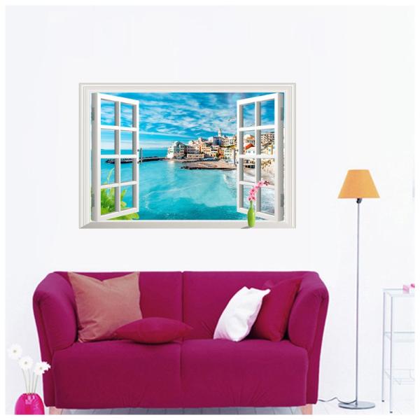 ウォールステッカー ウォールシール 外国の風景 イタリア 海 青空 癒し 綺麗 だまし絵 トリックアート 3d 立体的 壁シール 壁紙シール 壁面装飾 Buyee Buyee บร การต วกลางจากญ ป น ซ อจากประเทศญ ป น