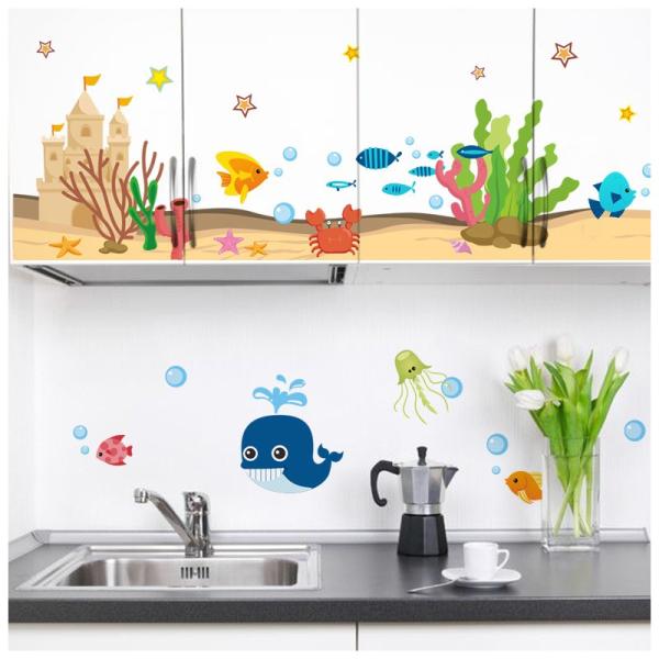 ウォールステッカー ウォールシール 壁シール 壁紙シール 壁面装飾 壁装飾 室内装飾 お魚 フィッシュ FISH 海の生き物 インテリア DIY 子供