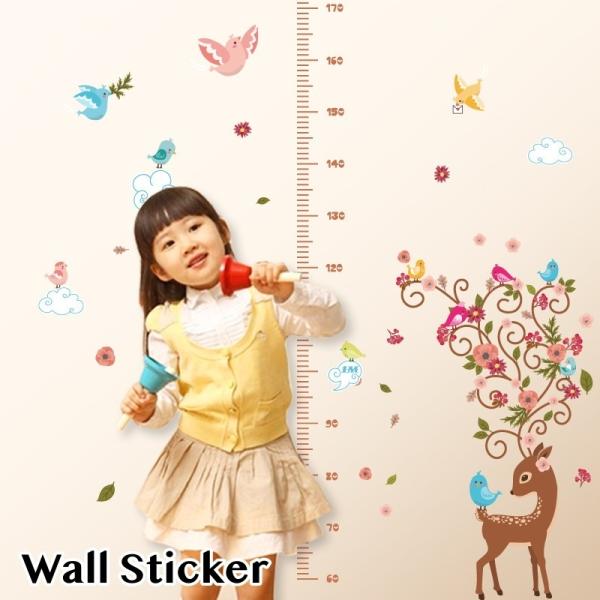 可愛い身長計付きのウォールステッカーです。お部屋が癒しの空間になりそうですね！【サイズについて】画像をご参照下さい。【素材について】PVC【カラーについて】生産ロットにより柄の出方や色の濃淡が異なる場合がございます。お使いのモニターや撮影時...