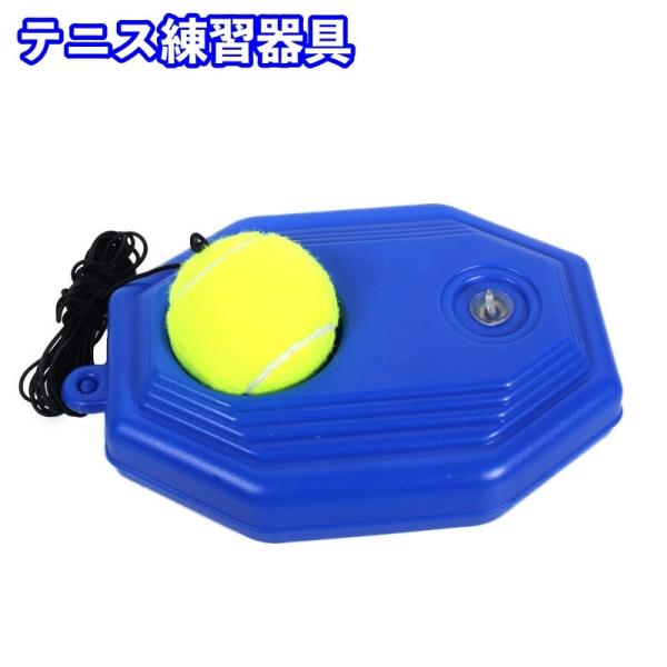 打ったボールがゴムの力で返ってくる♪1人で自宅トレーニングができるテニス練習器具です。【素材について】紐：ナイロン【カラーについて】生産ロットにより柄の出方や色の濃淡が異なる場合がございます。お使いのモニターや撮影時の光の加減などにより画像...