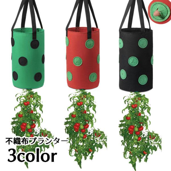 不織布プランター スカイプランター 植木鉢 吊り下げ栽培 苺栽培 花鉢 フェルト 3ガロン ポット 通気性 透水性 布製 根腐れ防止 水はけが良い 軽