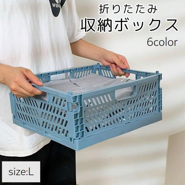 plusnao 収納ボックス Lサイズ 折りたたみ コンテナボックス 収納