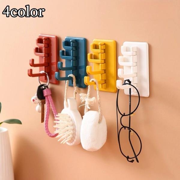 ウォールフック 壁かけフック フック スクエア 収納用品 吊り下げ シール 簡単 片づけ キッチン リビング 玄関 洗面所 鍵かけ 便利