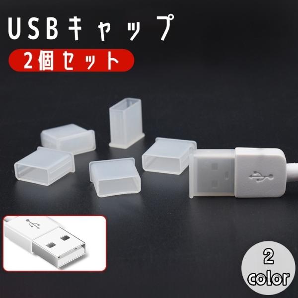 USBキャップ Type-A 2個セット コネクタカバー 先端キャップ フタ 蓋