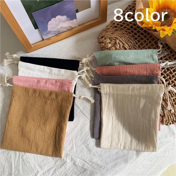 しわ加工がオシャレ♪帆布の巾着袋です。【サイズについて】画像をご参照ください。　【素材について】ポリエステル【カラーについて】生産ロットにより柄の出方や色の濃淡が異なる場合がございます。お使いのモニターや撮影時の光の加減などにより画像と実際...