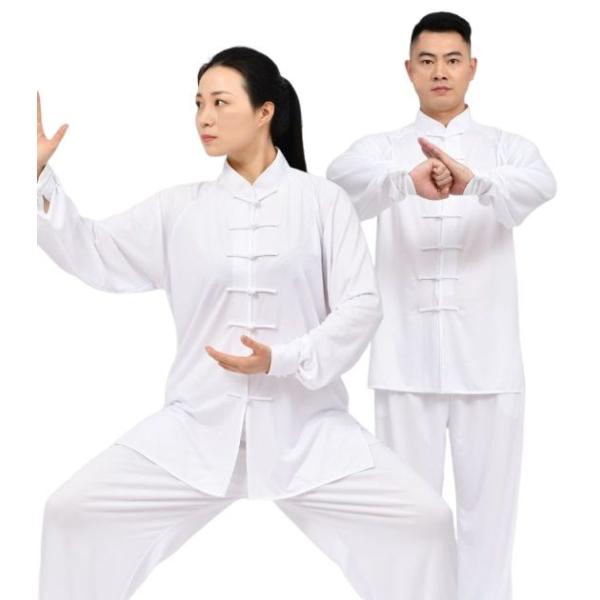 ◇太極拳服 上下セット 春夏秋用 長袖 全9色です。◇素材：ポリエステル混紡◇セット内容：上着＋ズボン◇カラー：ホワイト、レッド、ブラック、ワインレッド、ネイビー、ブルー、イエロー、ローズ、ピンク◇納期：ご入金確認後通常約10〜14日でお届...