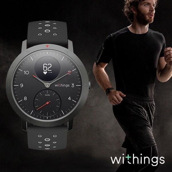 スマートウォッチ Withings ウィジングズ Steel HR Sport Black 40mm 心拍計測 ウォーキング ランニング