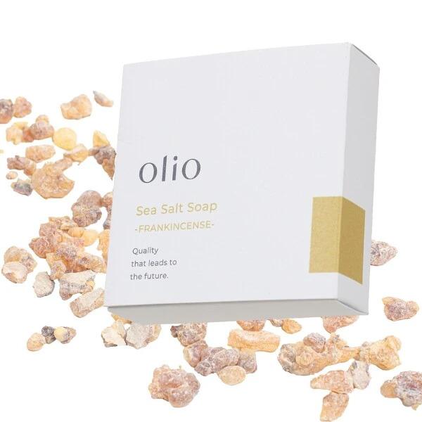 オリオ OLIO 塩石けん フランキンセンス Sea Salt Soap -FRANKINCENSE-（80g/泡立てネット付き）/シーソルトソープ