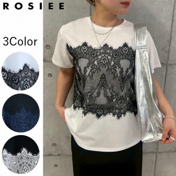 ROSIEE（ロージー） レースビスチュ風TOPS r830304 rosiee 半袖Tシャツ
